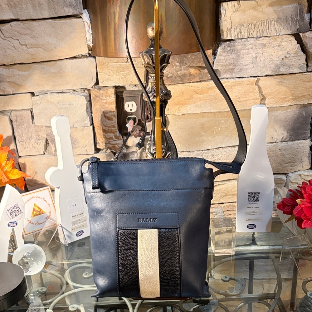 Bally Navy Messenger Bag